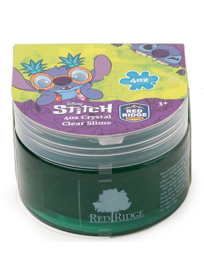 Disney Stitch 4oz Crystal Clear Slime | Soft, Glossy & Stretchy | Non-Sticky Slime For Kids | Ideal For Gifting | Green | Age 3+ - Image 1