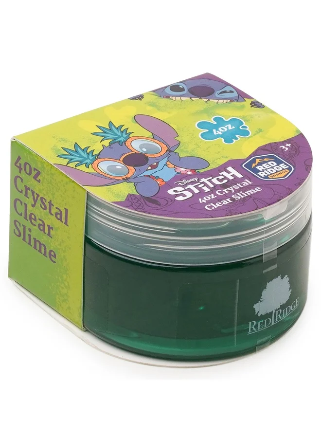 ديزني Stitch 4oz Crystal Clear Slime | Soft, Glossy & Stretchy | Non-Sticky Slime For Kids | Ideal For Gifting | Green | Age 3+