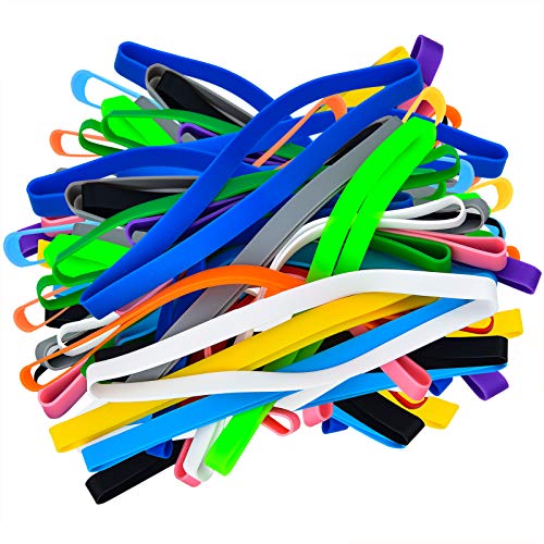 Coopay 36 Pieces Silicone Rubber Bands Colorful Elastic Bands Elastic Rubber Wrapping Bands for Books, Art, Exercise, Crab Traps, Cooking, Wrapping, Heat, Cold, UV, Chemical Resistant (8 inch) - Image 1
