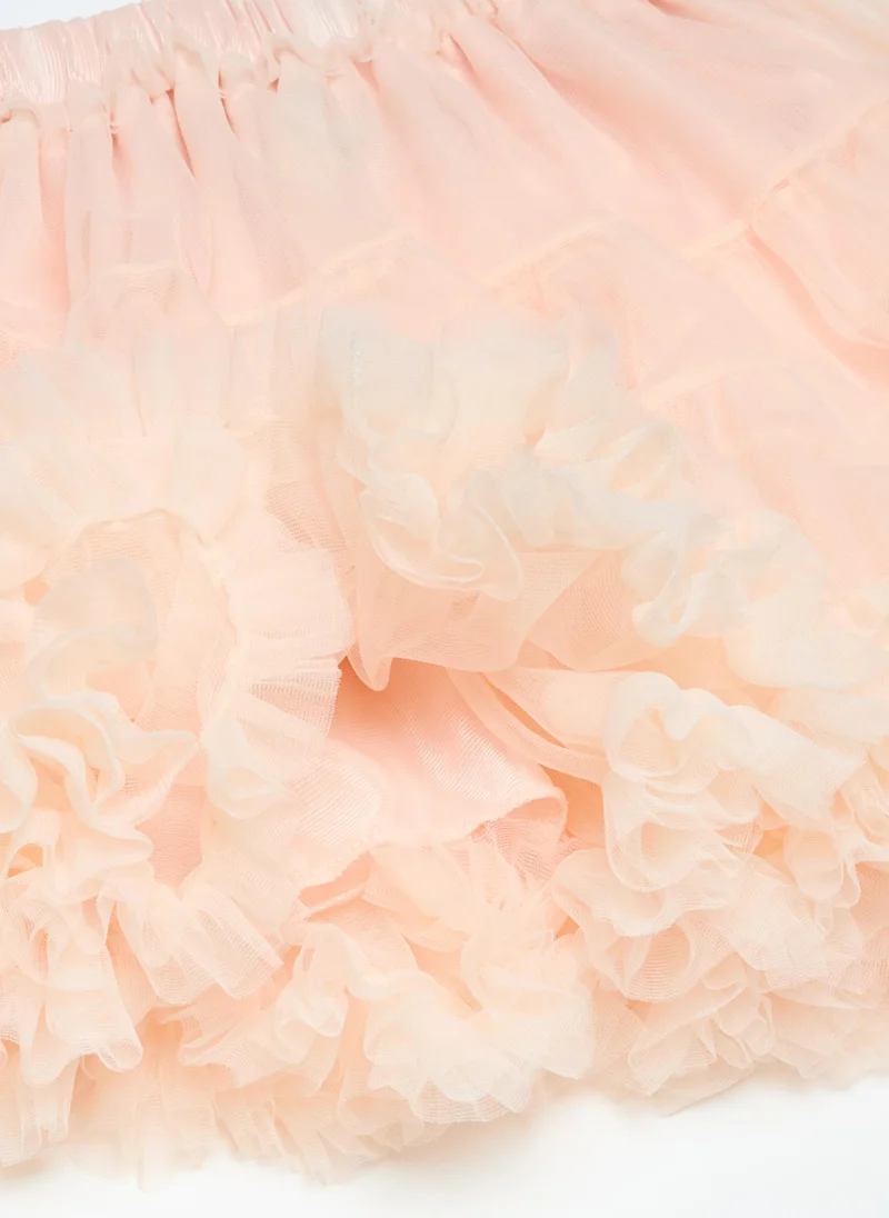 او في اس Flounced tulle skirt