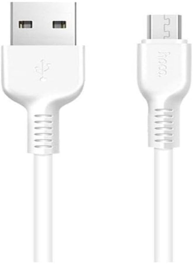 Hoco Hoco X20 - Flash micro charging cable,(L=1M), Compatible With Samsung Huawei Xiaomi Oppo - White 