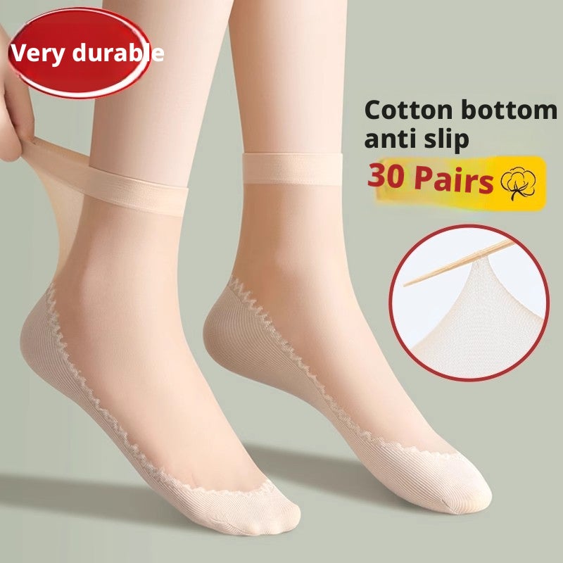 Women's Crystal Invisible Seamless Ultra-Thin Non-Slip Socks - Image 1