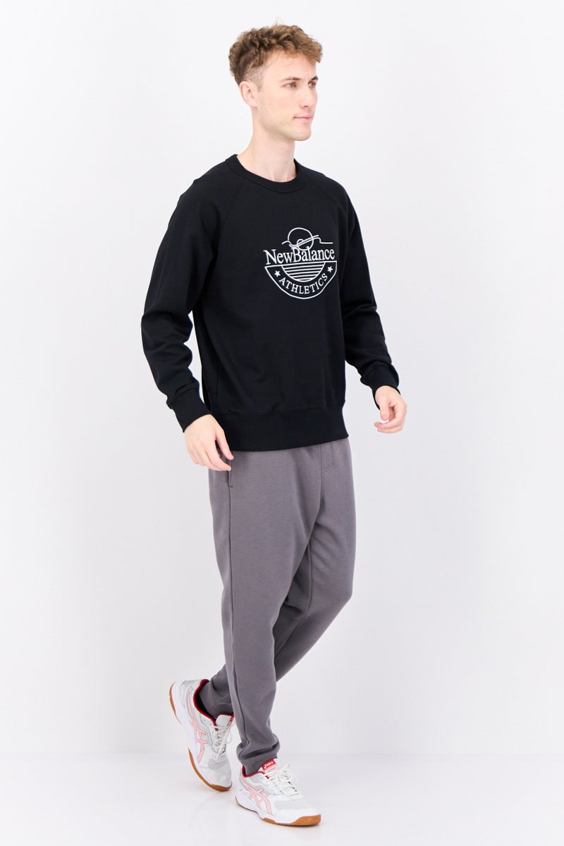 New Balance Men Sportswear Fit Long Sleeves Outdoor Sweatshirts, Black  - Image 4