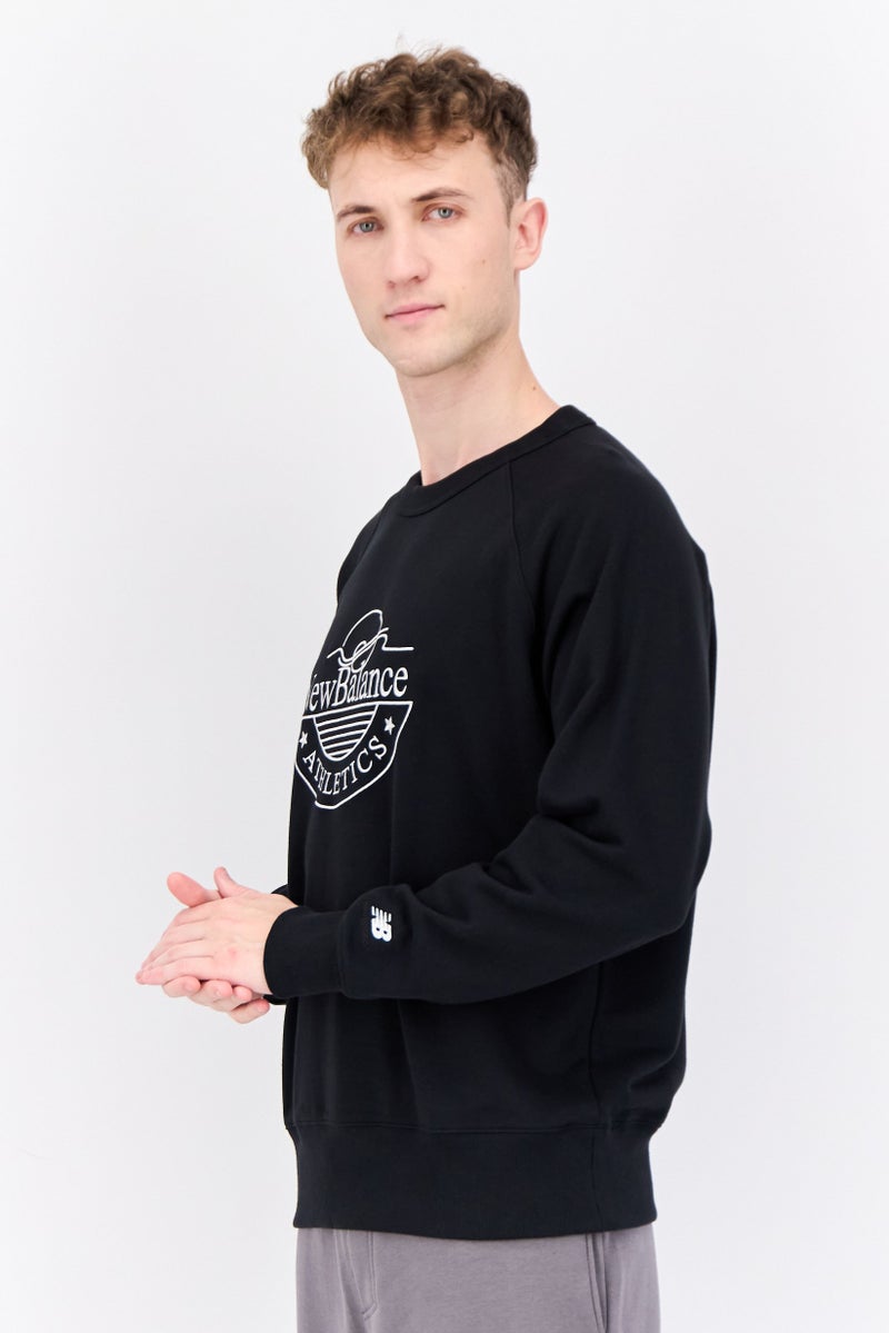 New Balance Men Sportswear Fit Long Sleeves Outdoor Sweatshirts, Black  - Image 2