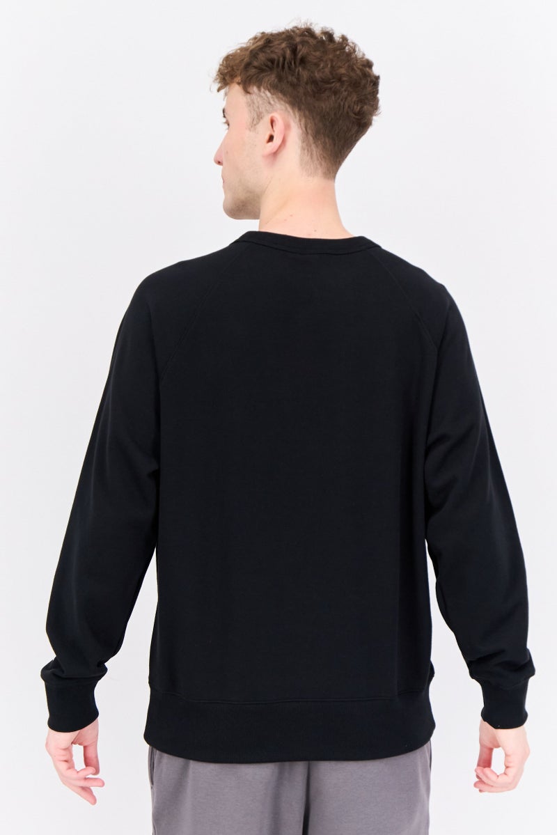 New Balance Men Sportswear Fit Long Sleeves Outdoor Sweatshirts, Black  - Image 3