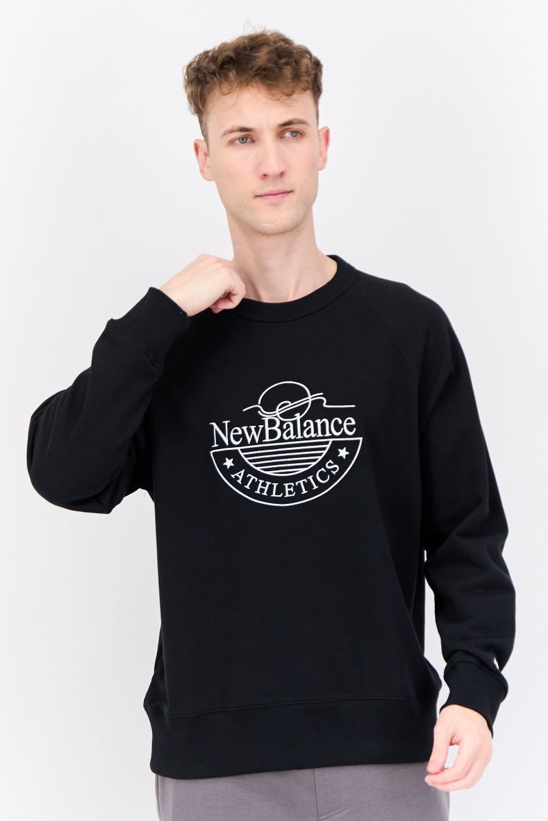 New Balance Men Sportswear Fit Long Sleeves Outdoor Sweatshirts, Black  - Image 1