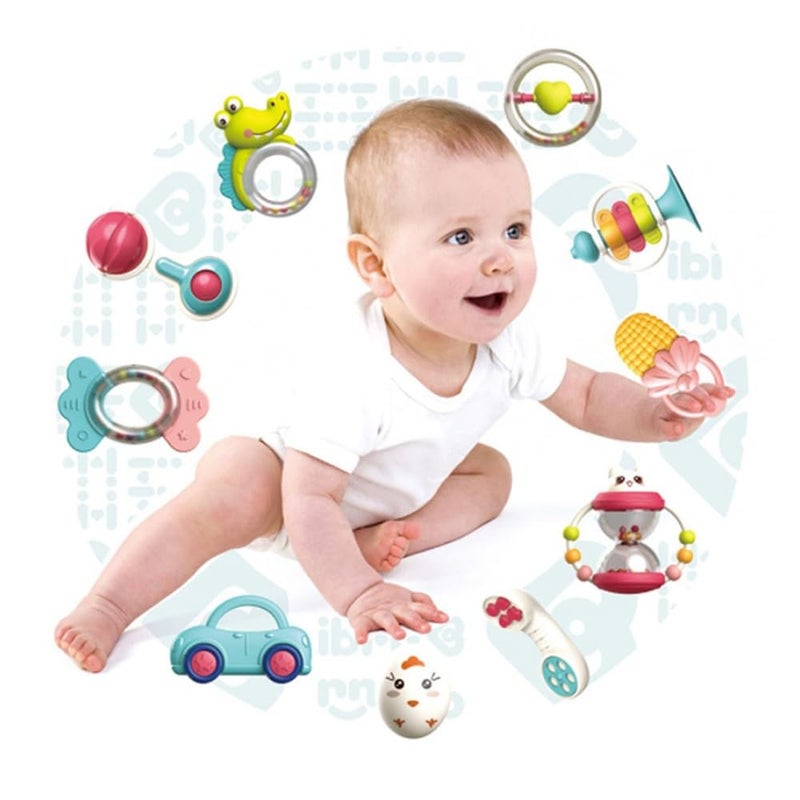 Baby Rubber Rattles Box 10 Pieces - 016263-608-75 - Image 1