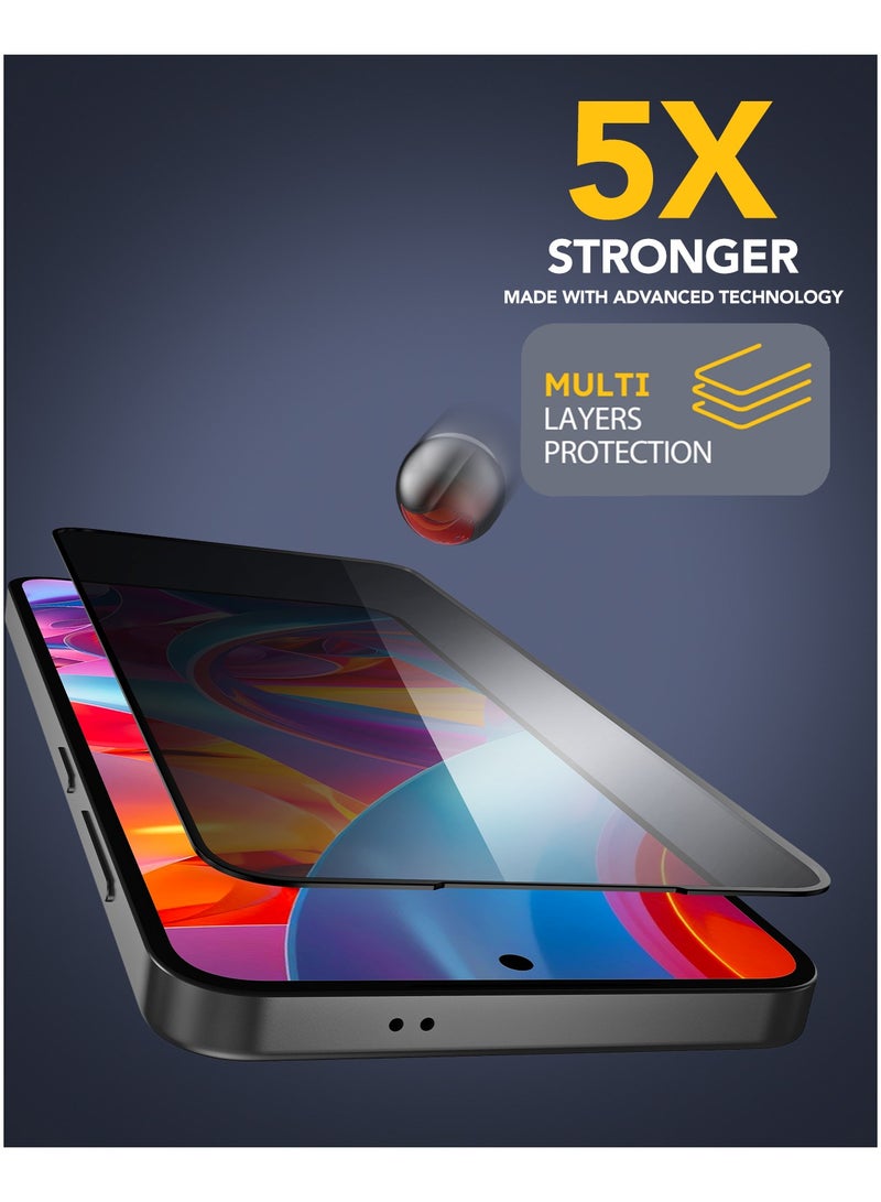 Remson Elite Guard Pro Tempered Glass Screen Protector Privacy HD 9H Hardness Full Coverage with Installation Tool Kit Compatible for Samsung Galaxy S25 6.2 inch - Image 2