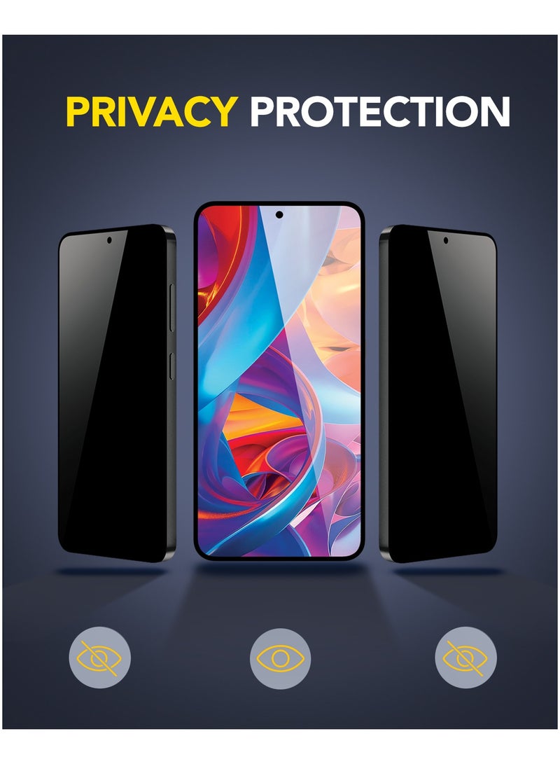 Remson Elite Guard Pro Tempered Glass Screen Protector Privacy HD 9H Hardness Full Coverage with Installation Tool Kit Compatible for Samsung Galaxy S25 6.2 inch - Image 3