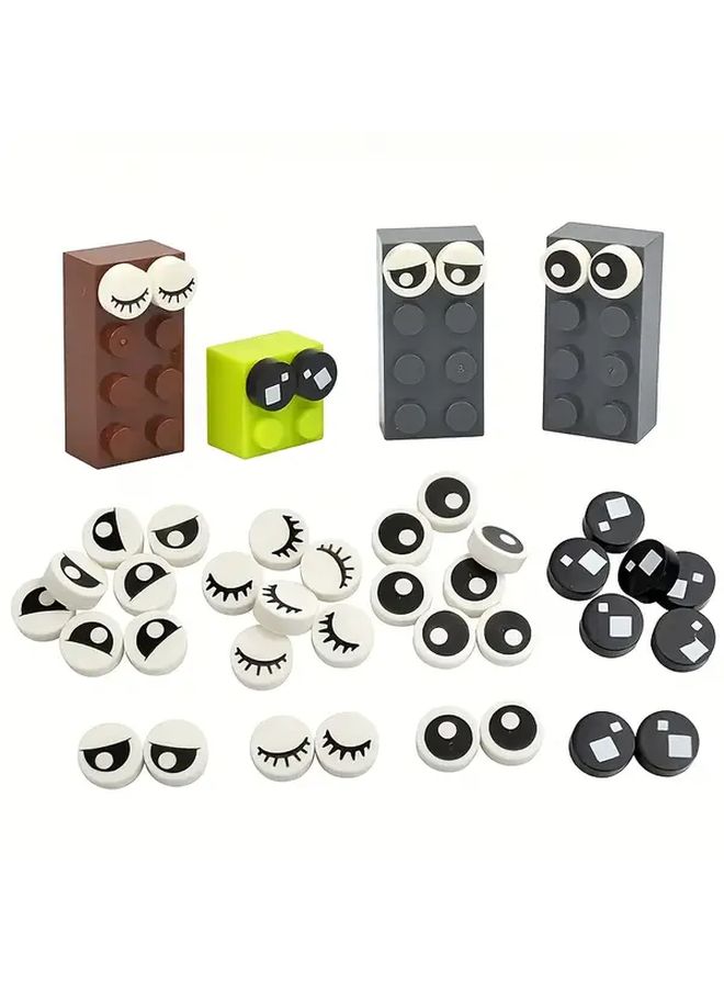 50pcs Mixed Style Eyes Building Blocks MOC Toy Realistic Circular Eyelash Pattern Creative Gift - Image 2