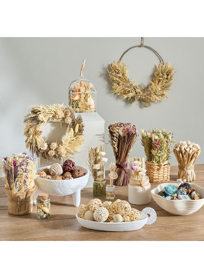 Home Box Flower Arrangement In Bamboo Basket 15 Cm - Image 3