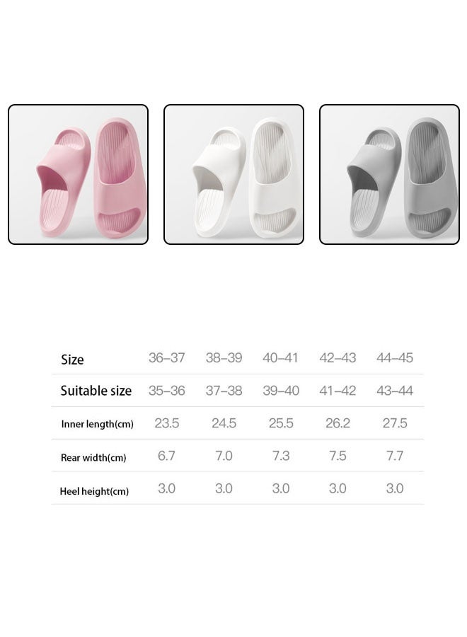 Hanayo Slipper Indoor Open Toe EVA Slippers Quiet Household Bathroom Shower Soft Bottom Anti-skid Slippers Female Slippers(White)  - Image 2