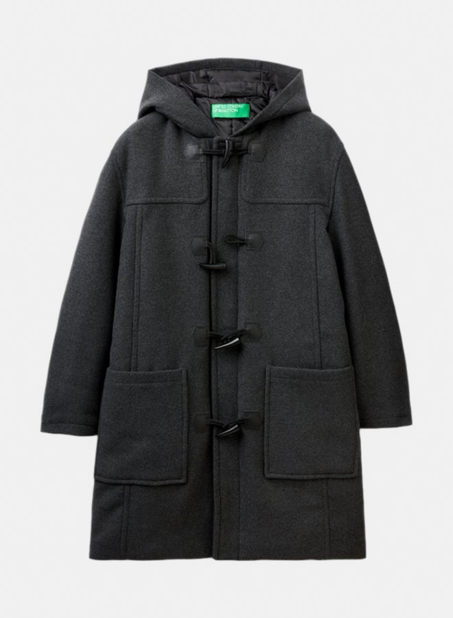 Benetton Men Wool Blend Duffle Coat - Image 1