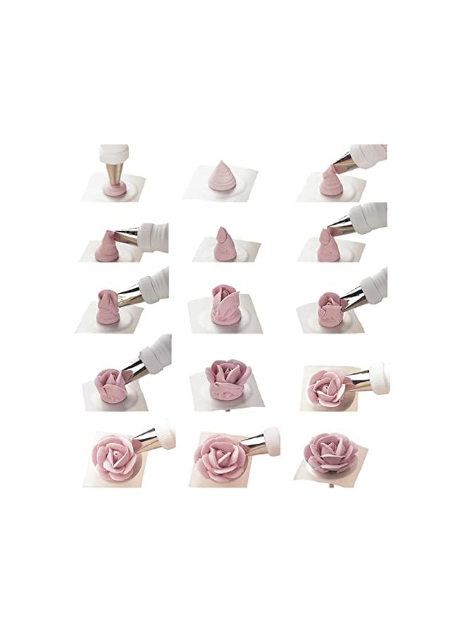 S-TOP Flower Piping Nozzles, 7pcs Petal Ruffle Piping Nozzles Set Rose Pastry Tips Icing Frosting Tips Baking Tools Stainless Steel Cake Decorating Kit for Cake Cupcakes DIY Icing Nozzle Tool - Image 2