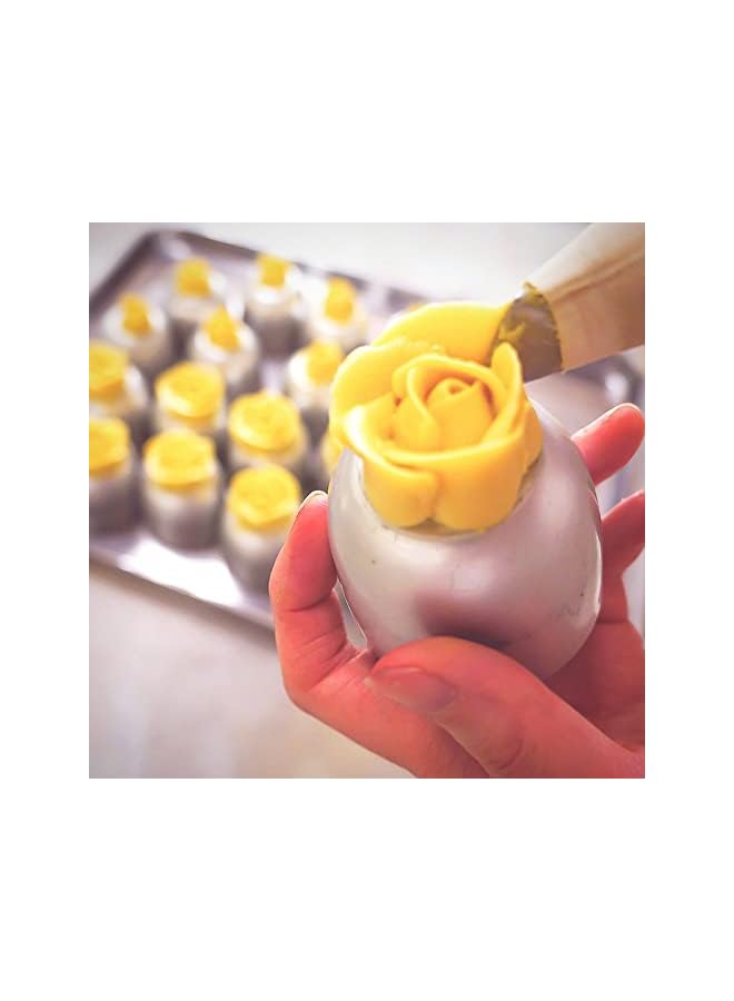 S-TOP Flower Piping Nozzles, 7pcs Petal Ruffle Piping Nozzles Set Rose Pastry Tips Icing Frosting Tips Baking Tools Stainless Steel Cake Decorating Kit for Cake Cupcakes DIY Icing Nozzle Tool - Image 5