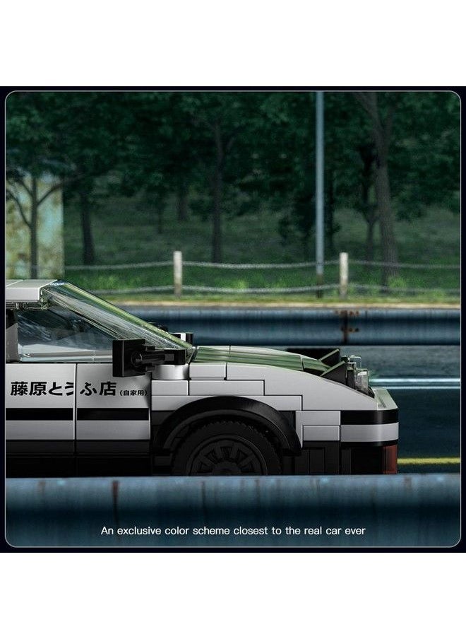 mould king - Ae86 Initial D Toy Car Building Sets With Acrylic Display Case Collectible Model Car Toy Building Blocks 27013 Cool Simulation Cockpit Speed Racing Car For Fans And Kids 8+ (399 Pieces) - Image 1