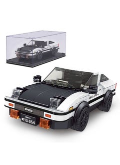 Ae86 Initial D Toy Car Building Sets With Acrylic Display Case Collectible Model Car Toy Building Blocks 27013 Cool Simulation Cockpit Speed Racing Car For Fans And Kids 8+ (399 Pieces)