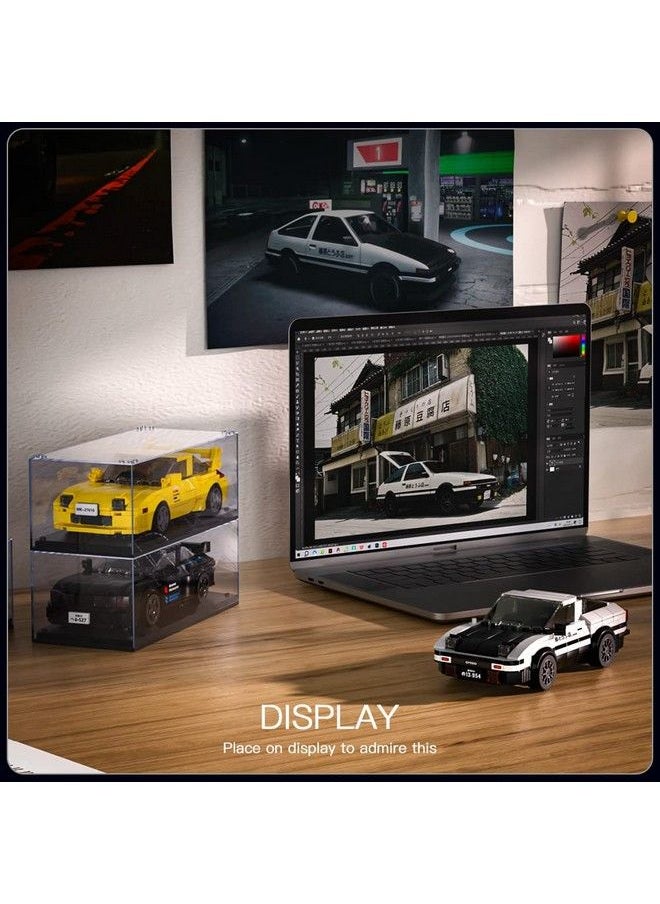 mould king - Ae86 Initial D Toy Car Building Sets With Acrylic Display Case Collectible Model Car Toy Building Blocks 27013 Cool Simulation Cockpit Speed Racing Car For Fans And Kids 8+ (399 Pieces) - Image 1