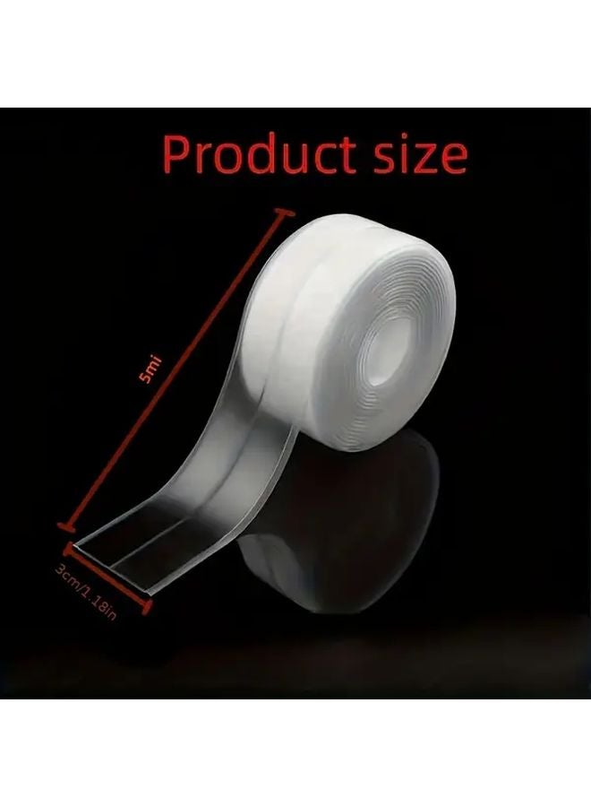Transparent Waterproof Silicone Tape 2 Rolls 19685 Inch For Kitchen Bathroom Sealing - Image 5