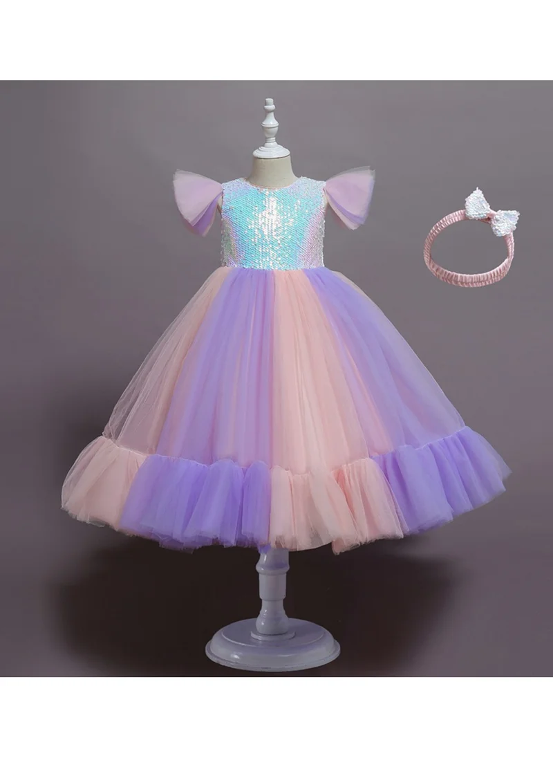D'Daniela Self Shine dress multicolor with Headband