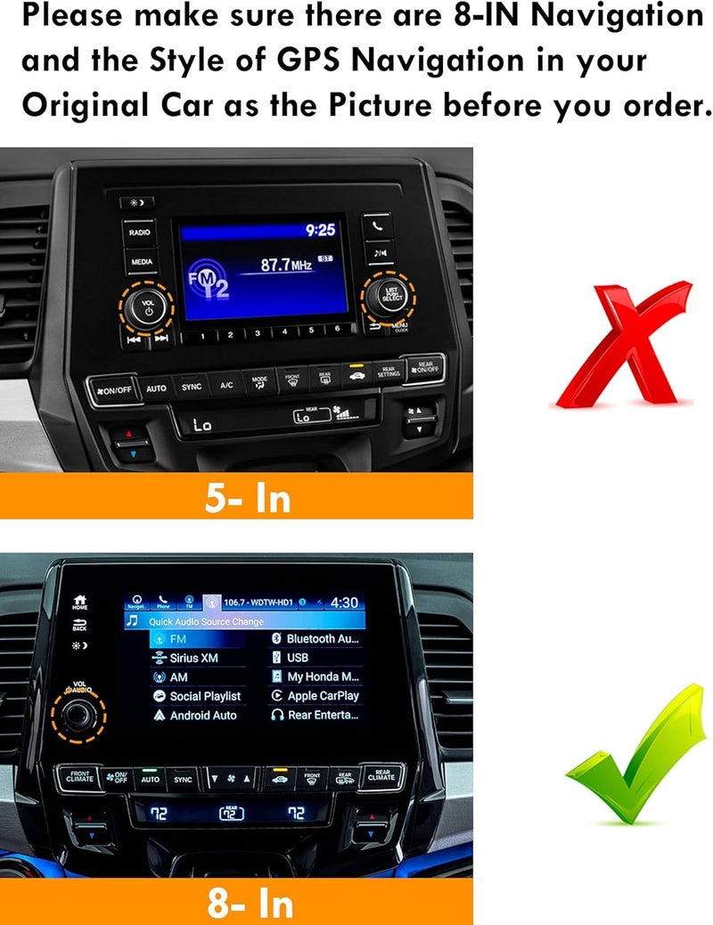 Moonlinks Compatible with 2018-2024 Honda Odyssey Screen Protector 8 Inch,Tempered Glass Touchscreen Protector Foil for 2024 2023 2022 2021 Odyssey EX EX-L Touring,Car Navigation Screen Protective Film - Image 2