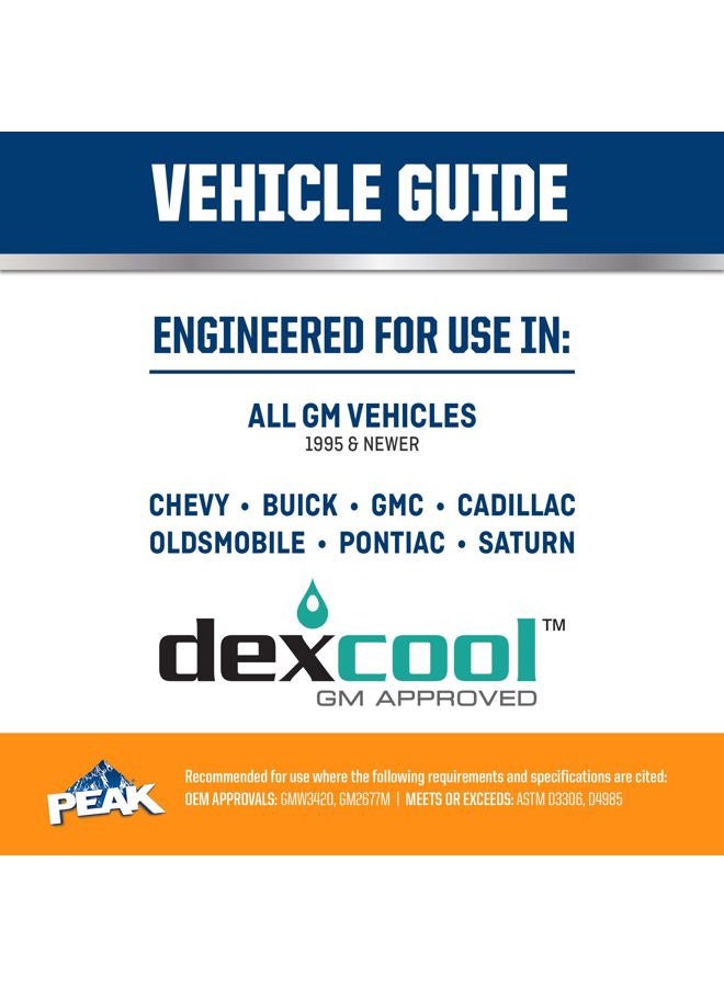 PEAK DEX-Cool® Antifreeze + Coolant, Premium Engine Coolant with Antifreeze, Car Antifreeze Coolant Mixture for GM Vehicles, 1 Gallon - Image 5