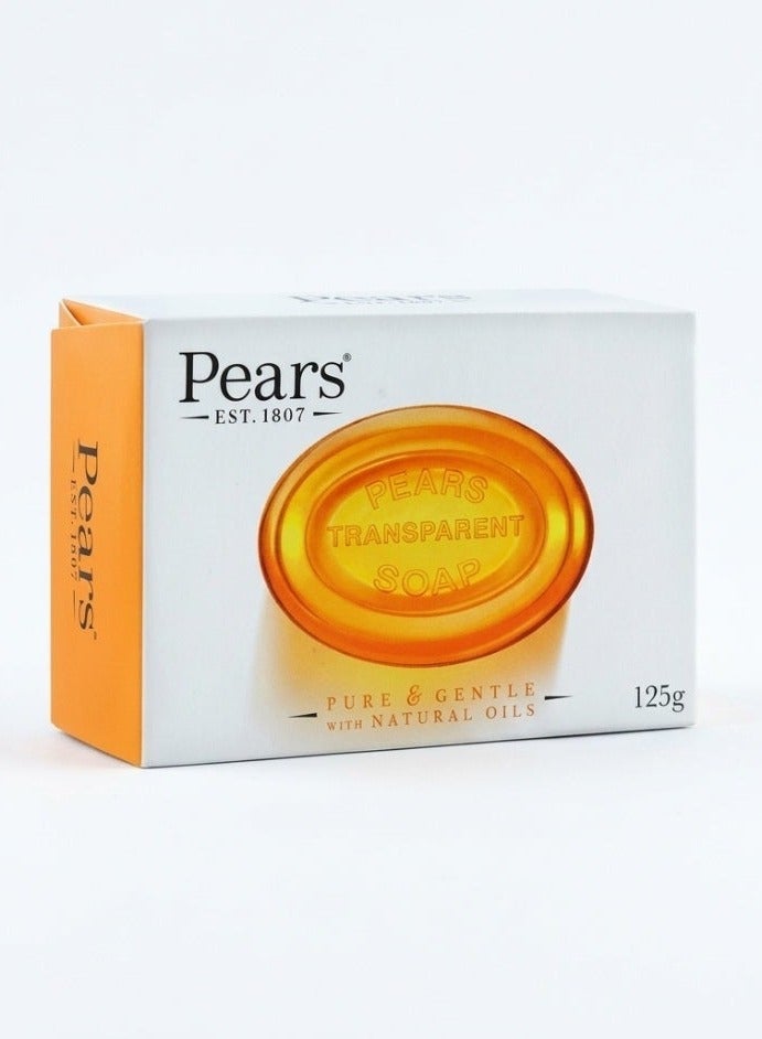 Pears Pure & Gentle Transparent Soap Bar with Natural Oils & Pure Glycerin, 125 gm - Image 1