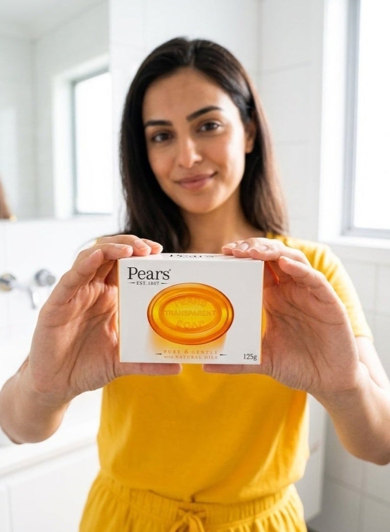 Pears Pure & Gentle Transparent Soap Bar with Natural Oils & Pure Glycerin, 125 gm - Image 4