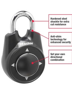 Master Lock Directional Combination Padlock, Durable Heavy Duty Security Lock, Portable Anti Theft Lock With Anti Shim Locking Mechanism, Combination Lock For Gym And School Lockers, (1pc, Blue)  - Image 2