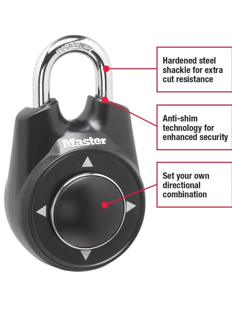 Master Lock - Directional Combination Padlock, Durable Heavy Duty Security Lock, Portable Anti Theft Lock With Anti Shim Locking Mechanism, Combination Lock For Gym And School Lockers, (1pc, Blue) - Image 1