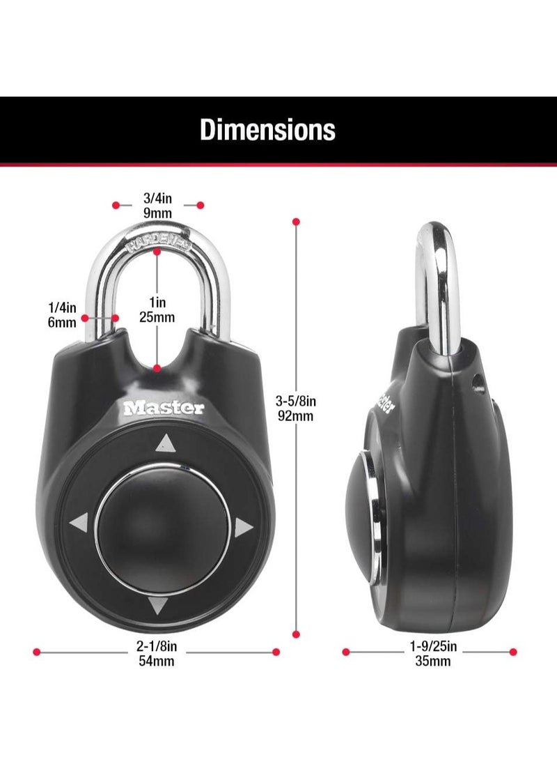 Master Lock - Directional Combination Padlock, Durable Heavy Duty Security Lock, Portable Anti Theft Lock With Anti Shim Locking Mechanism, Combination Lock For Gym And School Lockers, (1pc, Blue) - Image 1