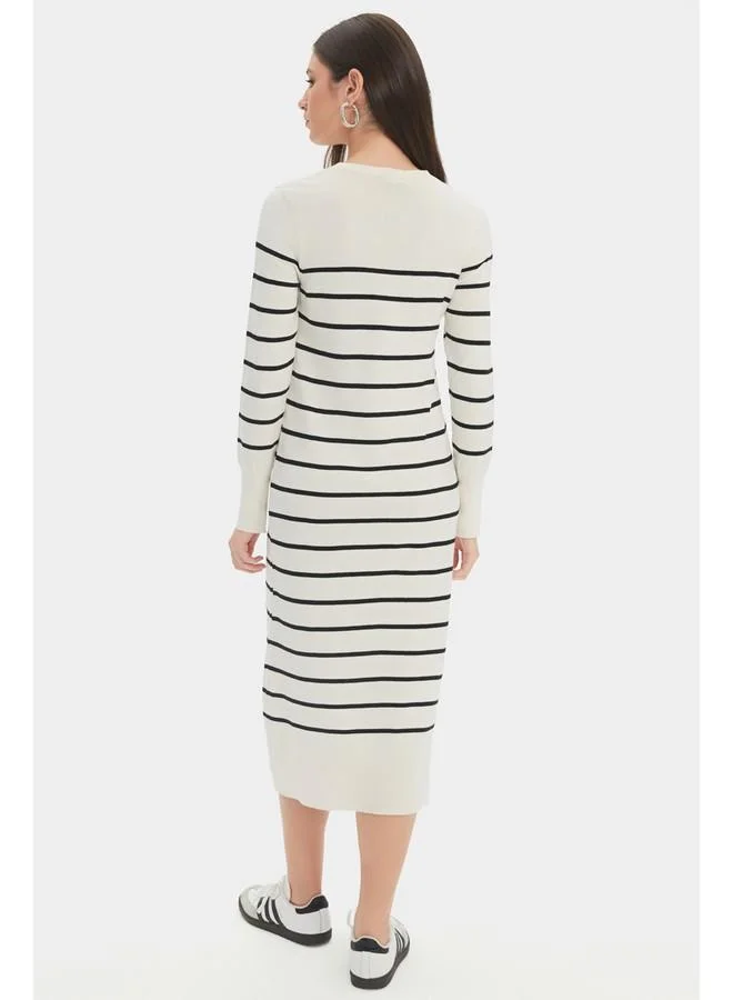 JUNE Striped Sweater Dress