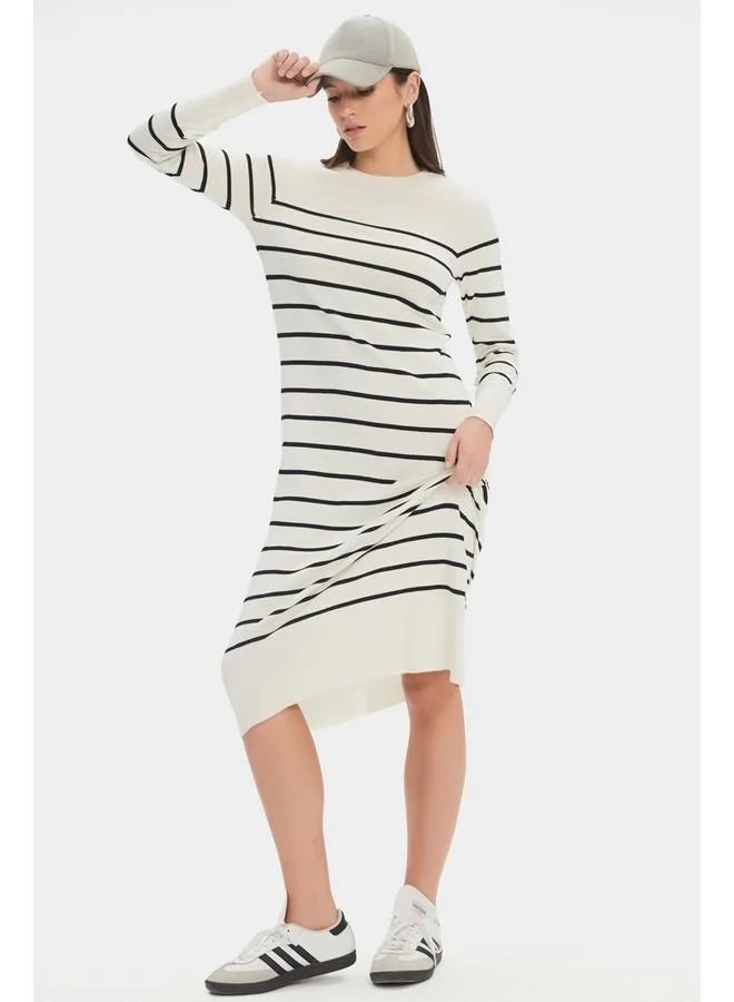 JUNE Striped Sweater Dress