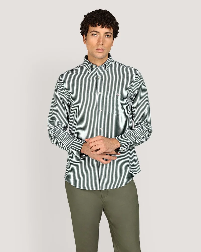 GANT  Regular Classic Popl Stripe Shirt for Men | Best Price UAE