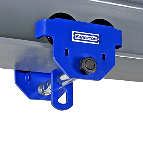 KARRYTON 1Ton/2200LB Beam Trolley 2.5 – 8in Adjustable Flange Width, Heavy Duty Manual Push Trolley w/Dual Track Rollers for Crane Lifts, Garage Hoists, Straight/Curved I Beams - Image 1