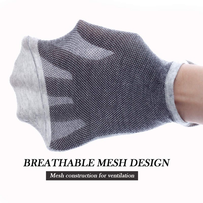 JORMATT 8 Pairs Men's No Show Socks Sneaker Shoes Mesh Knit Low Cut Socks Comfort Cotton Athletic Casual Non Slip Socks Black, Men Shoes size 6-10 - Image 5