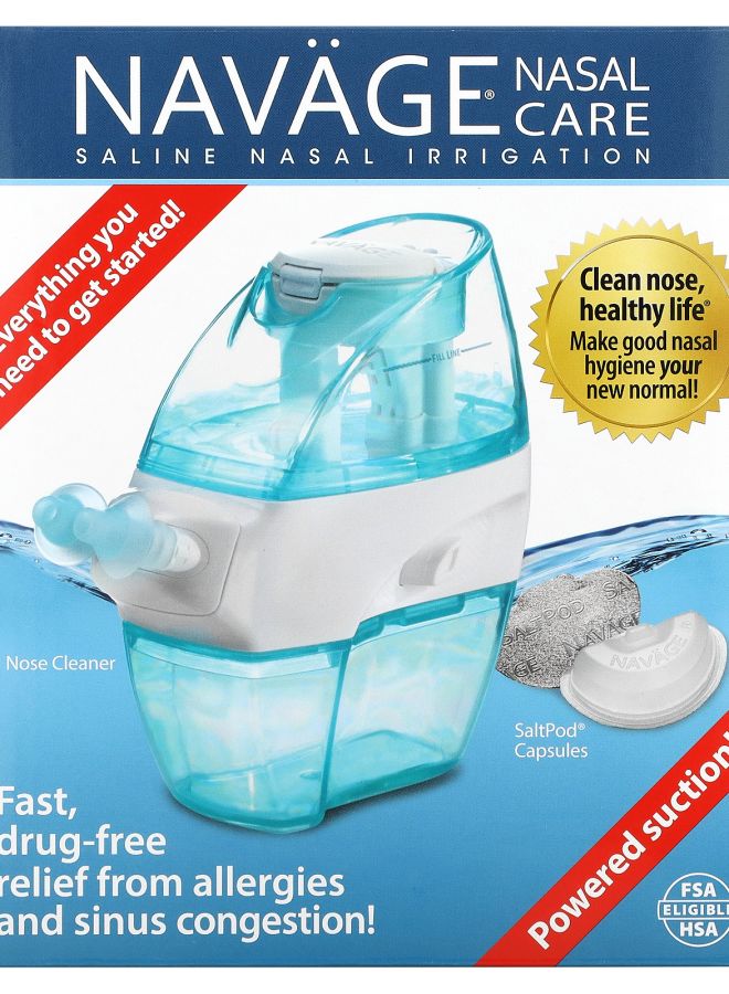 Navage Nasal Care Saline Nasal Irrigation Starter Kit Nose Cleaner Model SDG2 + 20 Saltpod Capsules
