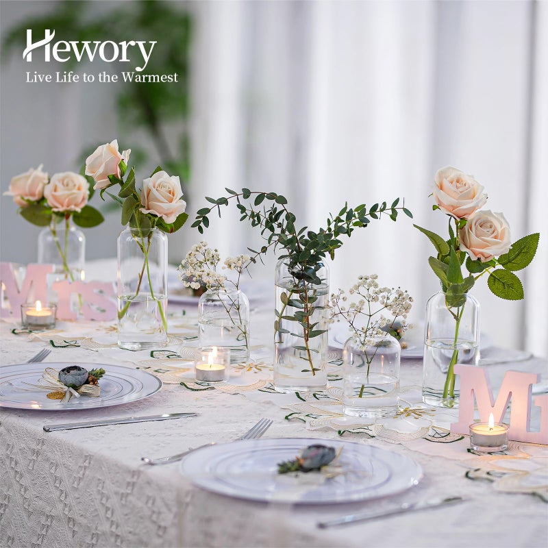 Hewory Glass Bud Vases for Flowers - Hewory Blown Modern Small Glass Vases for Centerpieces Set of 12, Mini Clear Bulk Flower Vases for Wedding Party Events Home Decor Floral Arrangement (Not Include Flower) - Image 4