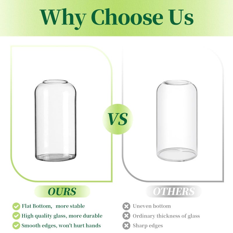 Hewory Glass Bud Vases for Flowers - Hewory Blown Modern Small Glass Vases for Centerpieces Set of 12, Mini Clear Bulk Flower Vases for Wedding Party Events Home Decor Floral Arrangement (Not Include Flower) - Image 2