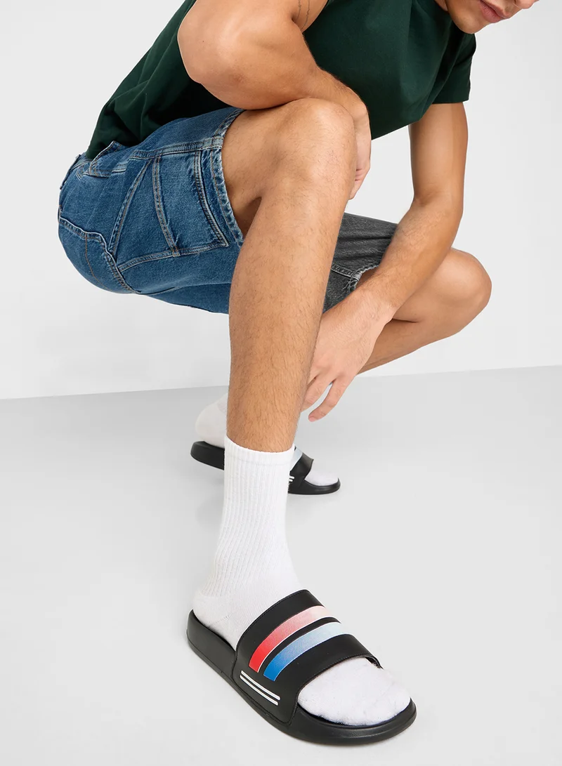 Seventy Five Stripes Detail Casual Slides