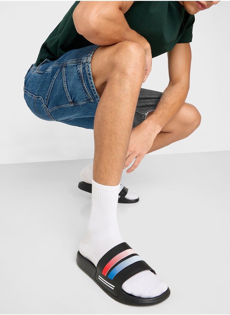Seventy Five Stripes Detail Casual Slides  - Image 5