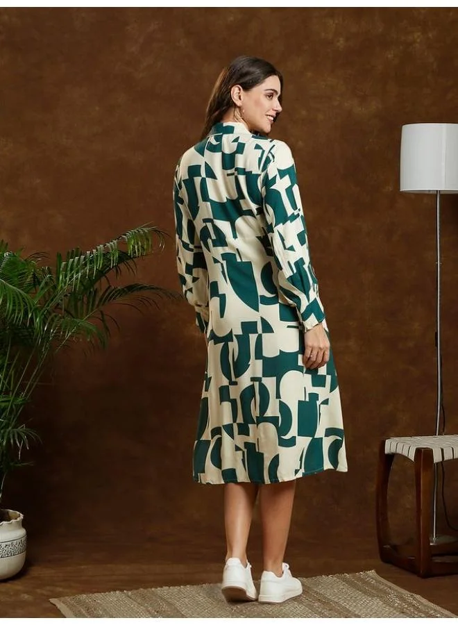 TUMMY Geometric Print Dress