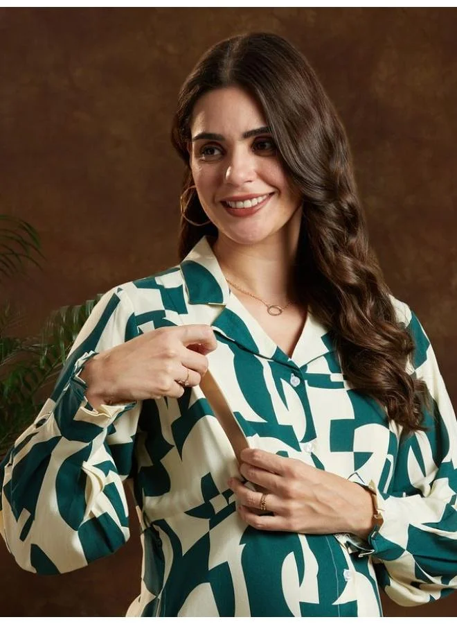 TUMMY Geometric Print Dress