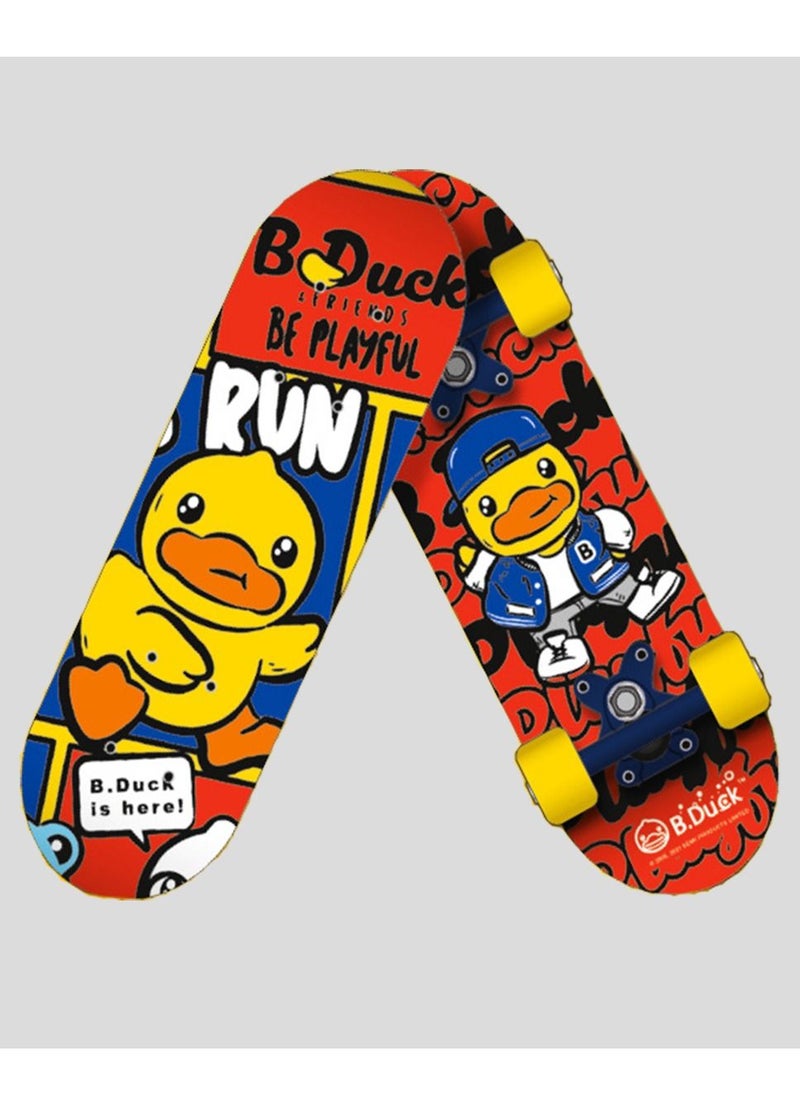 B.duck - Four Wheel 17" Mini Skateboard For Beginners 7 Layer Canadian Maple Wood Beginners Double Kick Concave Complete Skateboard For Kids - Image 1