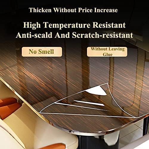 LIVECOOL Transparent Solid Wood Sticker Film Desktop Protective Film Self-Adhesive Glass Film Tea Table Baking Anti-Oil & High-Temperature Resistance Tile Sticker, (19 X 48 Inch) - Image 3