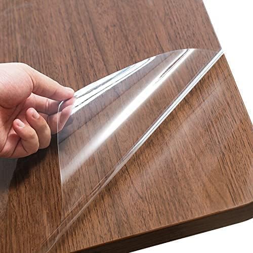 LIVECOOL Transparent Solid Wood Sticker Film Desktop Protective Film Self-Adhesive Glass Film Tea Table Baking Anti-Oil & High-Temperature Resistance Tile Sticker, (19 X 48 Inch) - Image 1