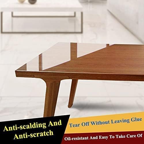 LIVECOOL Transparent Solid Wood Sticker Film Desktop Protective Film Self-Adhesive Glass Film Tea Table Baking Anti-Oil & High-Temperature Resistance Tile Sticker, (19 X 48 Inch) - Image 2