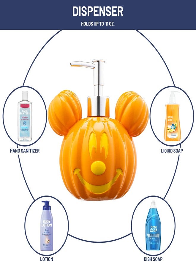 Jay Franco Disney Mickey Mouse Pumpkin Jack-O-Lantern Bathroom Decor Set - 2 Piece Autumn & Halloween Collection Includes Orange Lotion Pump & Soap Dish - Bathroom Accessories - Image 2