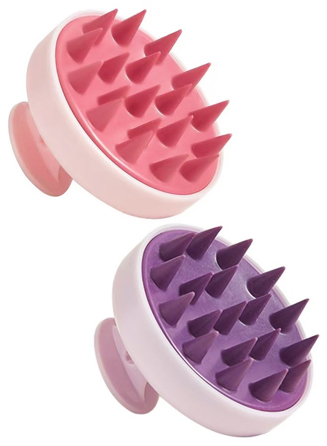 قطعتان من فرشاة تدليك الشعر الناعمة من السيليكون - فرشاة شامبو للشعر من السيليكون - مشط لغسل الشعر، فرشاة شامبو لتدليك فروة الرأس من السيليكون، فرشاة تدليك ناعمة لفروة الرأس بأسنان من السيليكون، لطيفة على البشرة، ناعمة ومريحة، تقشر الجلد الميت من فروة الرأس، مدلك للشعر الجاف والرطب لجميع أنواع الشعر - Image 1