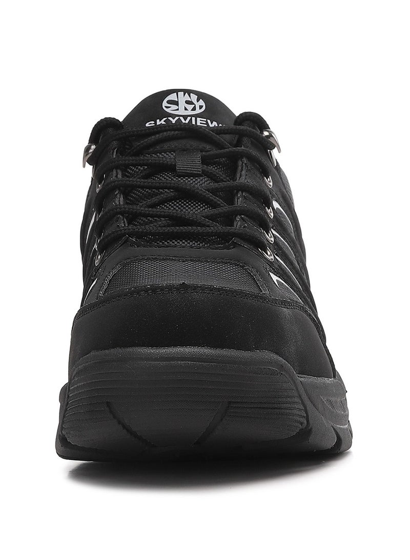 Sky View SKYVIEW Men's Waterproof Hiking Shoes Synthetic Leather Travel Shoes Comfortable Lightweight Anti Slip Low Tops Outdoor Walking Work Shoes Black - Image 3